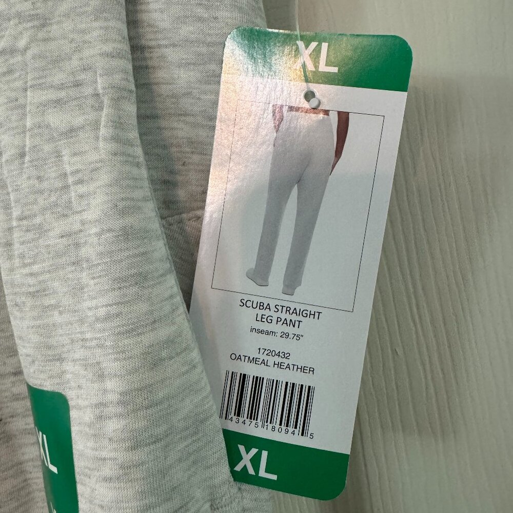 Danskin Scuba Pant Oatmeal Heather Woman's Size XL Amazing Soft Fabric - Picture 3 of 7